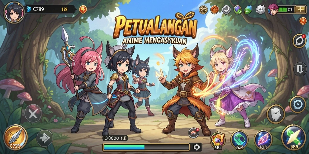 Screenshot utama C789 menampilkan aksi pertempuran seru di dunia anime.