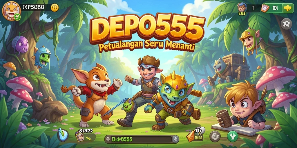 Tampilan gameplay DEPO555 yang penuh aksi dan keindahan alam.