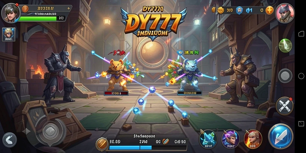 Screenshot gameplay DY777 menampilkan aksi strategi yang intensif dan menantang.