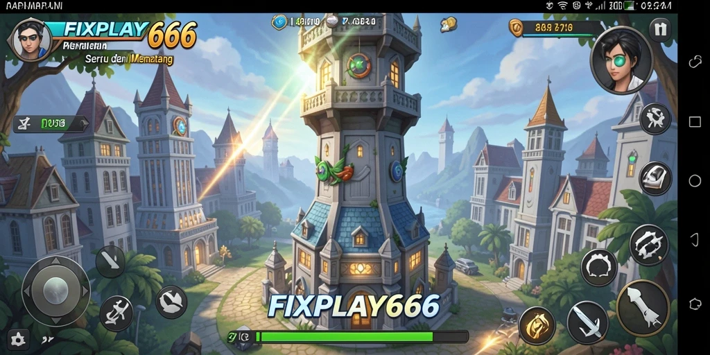 Screenshot gameplay FIXPLAY666 menampilkan strategi Tower Defense yang mendebarkan.