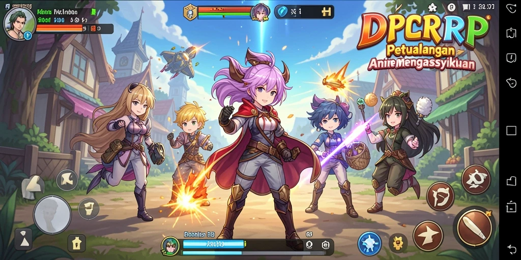 Screenshot menunjukkan pertarungan seru dalam game Anime IDRRP.