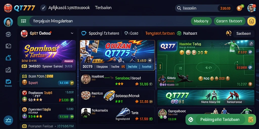 Tampilan dinamis dari QT777 saat bermain Sportsbook.