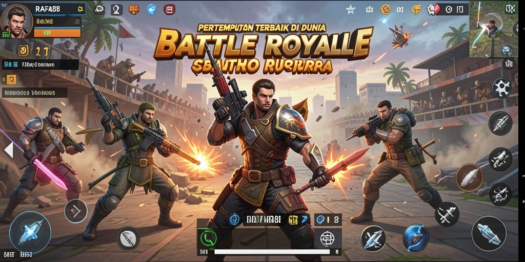 Tampilan gameplay seru dan mendebarkan dalam RAFA88 Battle Royale.