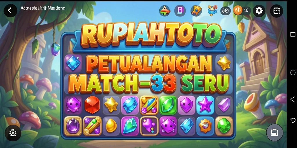 Screenshot gameplay RUPIAHTOTO yang menunjukkan kombinasi elemen Match-3.
