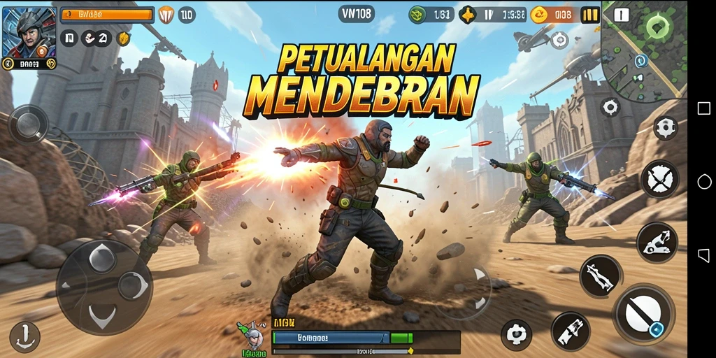Tangkapan layar dari gameplay seru VW108 di arena aksi.