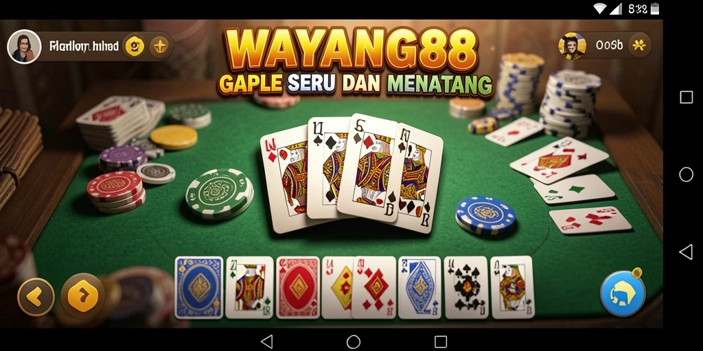 Tampilan menarik dari gameplay Gaple di WAYANG88.